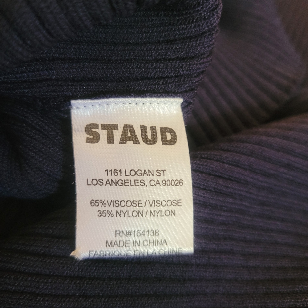 NWT XL STAUD Multicolor Striped Rib Knit Midi Dress - Picture 13 of 14